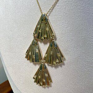 Alexis Bittar | Metallic Lucite Swarovski Crystal Accented Tiered Fan Pendant Ne